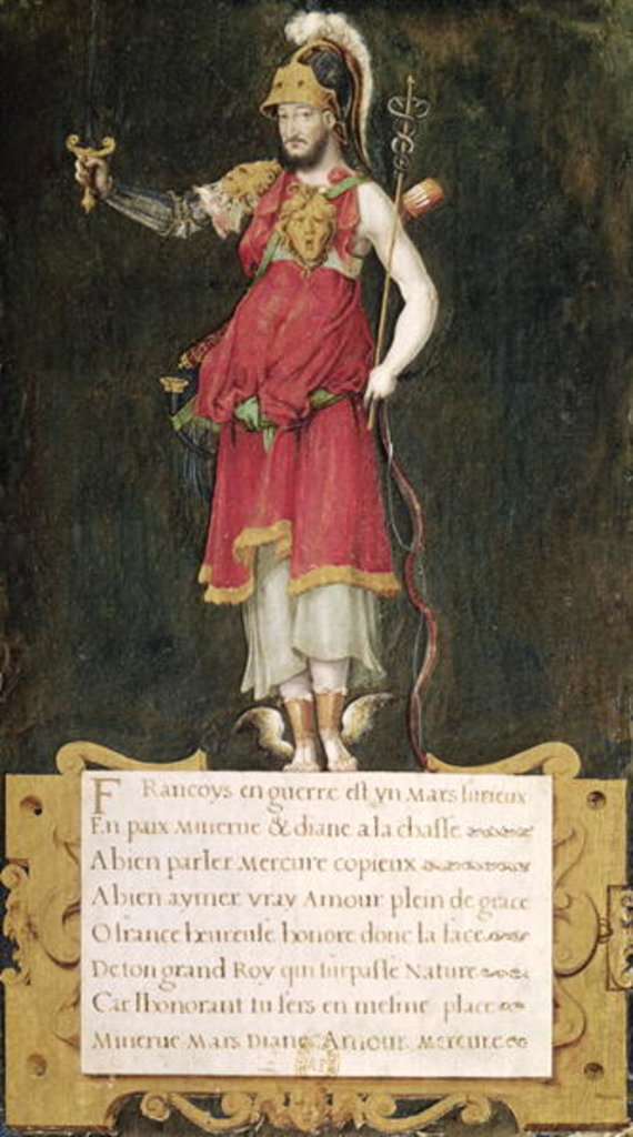 Detail of Francois I as a composite deity by Nicolas Belin