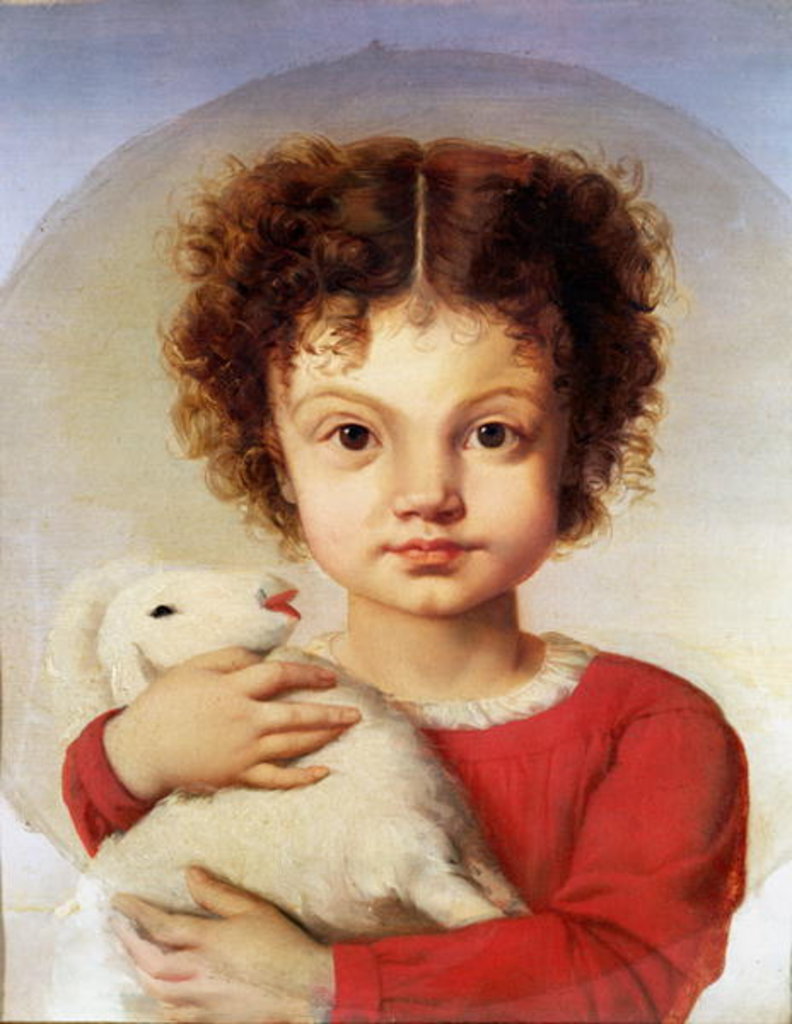 Detail of Portrait of the Artist's Daughter, Lina by Luigi Calamatta