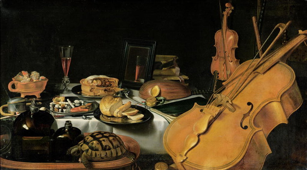 Detail of Still Life with Musical Instruments, 1623 by Pieter Claesz