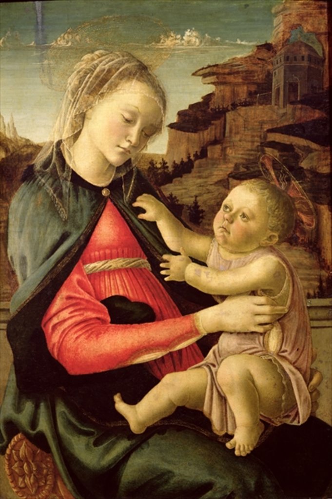 Detail of The Virgin and Child (Madonna of the Guidi da Faenza) by Sandro Botticelli