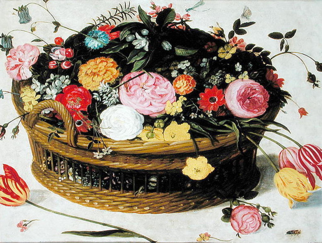 Detail of Basket of Flowers by Jan Brueghel