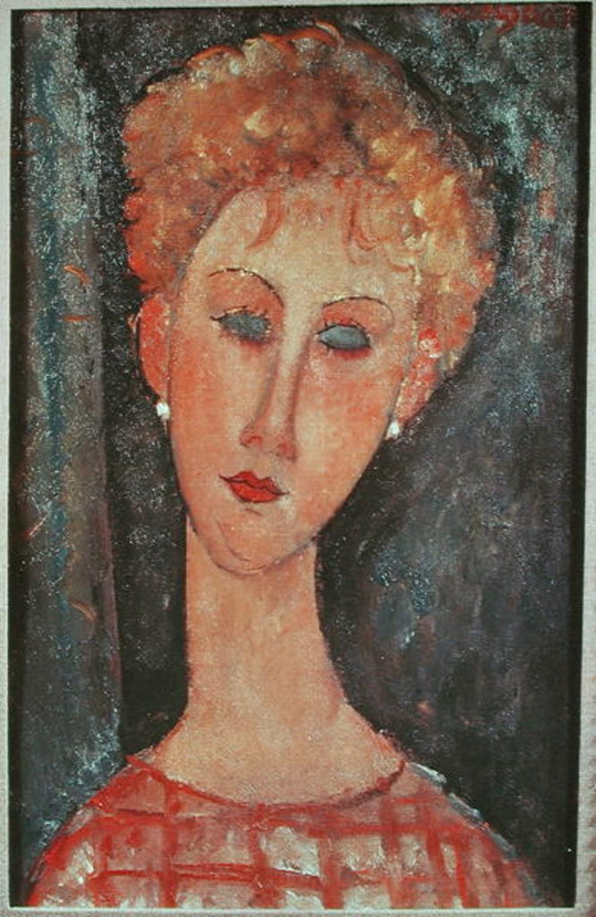 Detail of Young Girl with Earrings by Amedeo Modigliani
