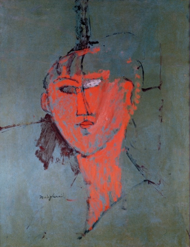 Detail of The Red Head, c.1915 by Amedeo Modigliani