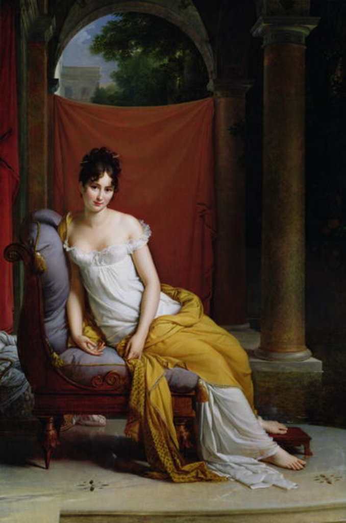 Detail of Portrait of Madame Recamier by Francois Pascal Simon Baron Gerard
