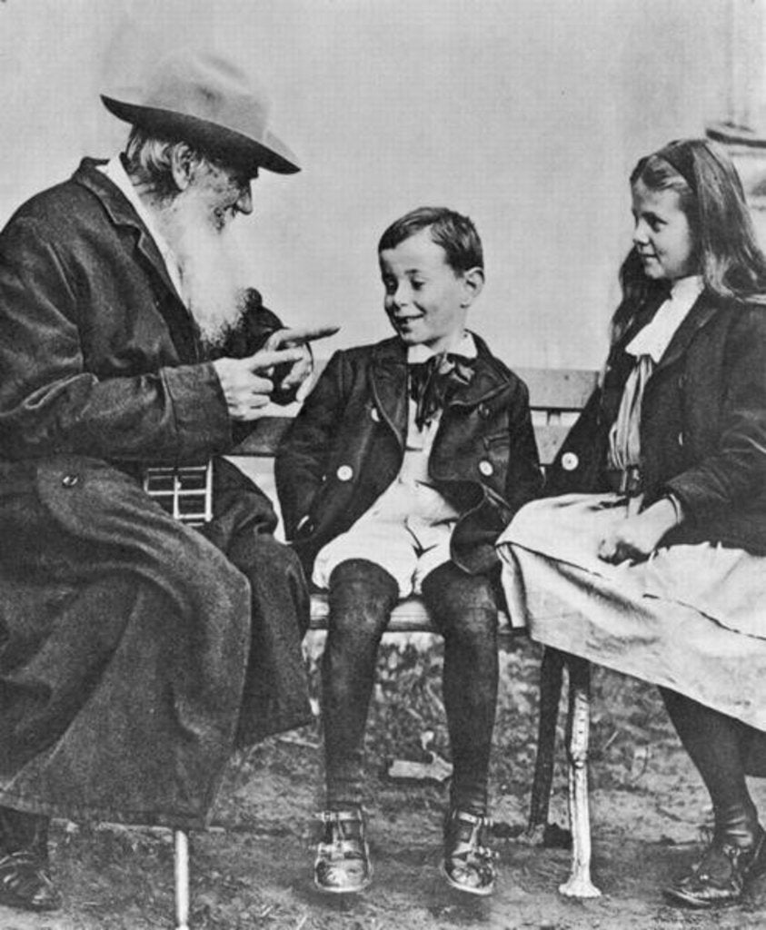 Detail of Portrait of Lev Nikolaevich Tolstoy with his Grandchildren by Russian Photographer
