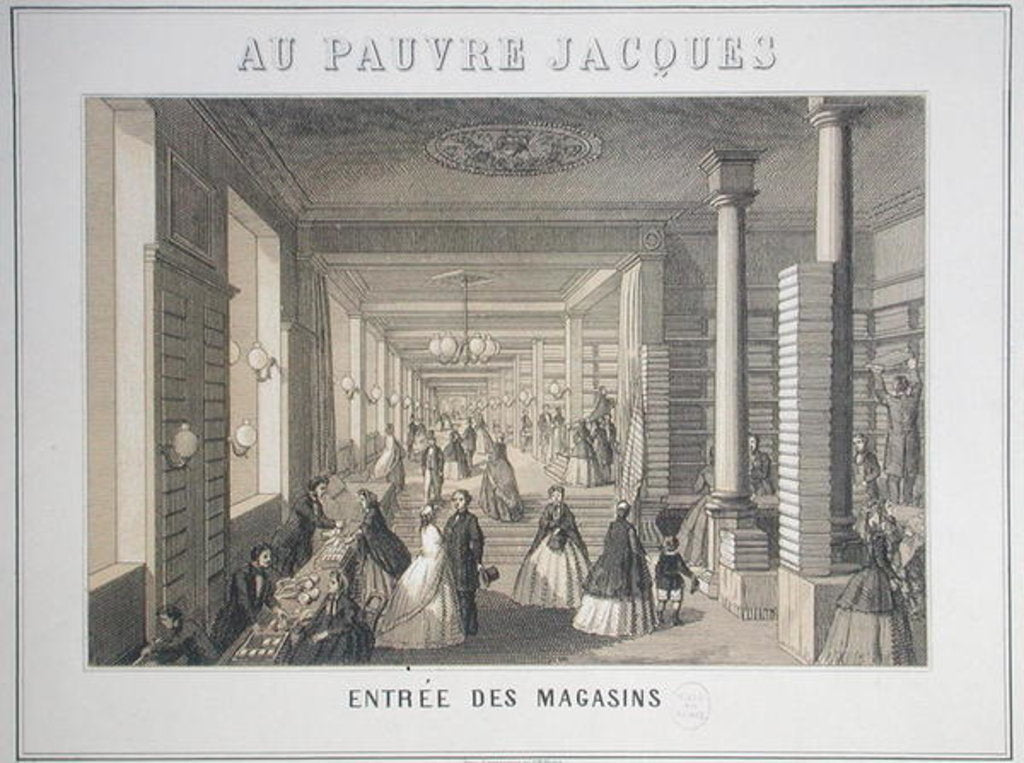 Detail of Au Pauvre Jacques: Entrance to the Shops by French School