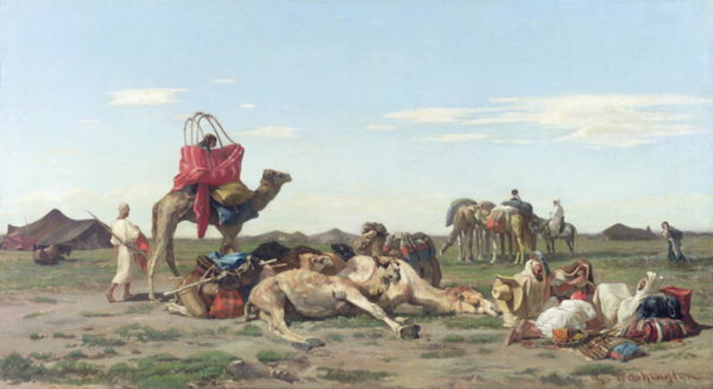 Detail of Nomads in the Desert, 1861 by Georges Washington