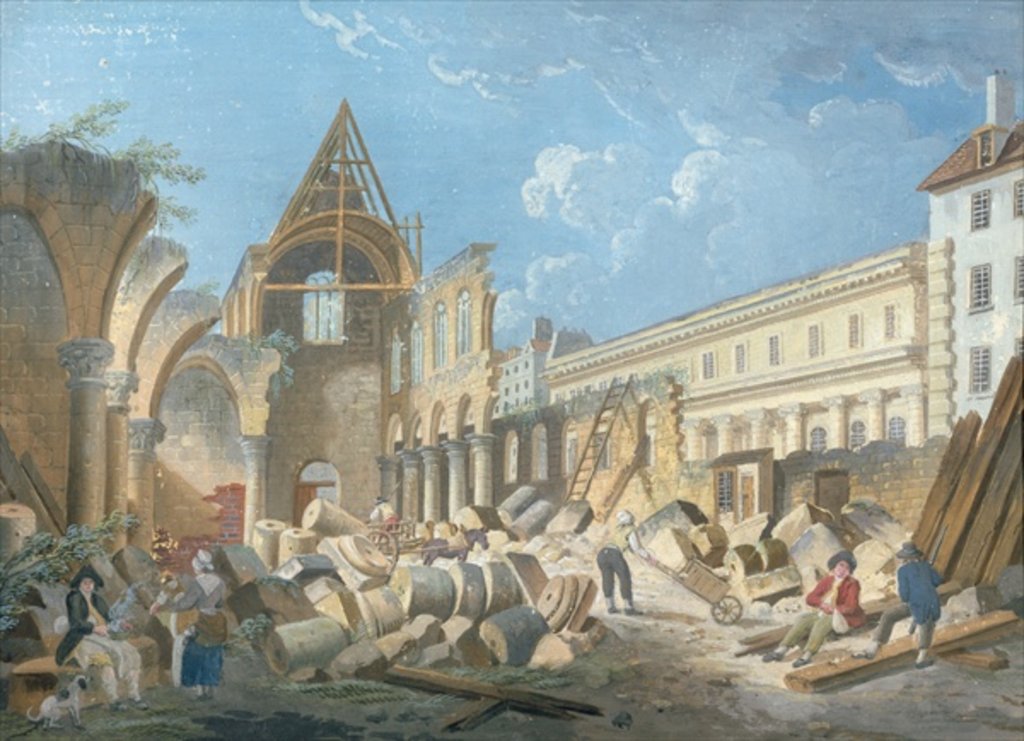 Detail of Demolition of the Couvent des Cordeliers, c.1802 by Pierre Antoine Demachy