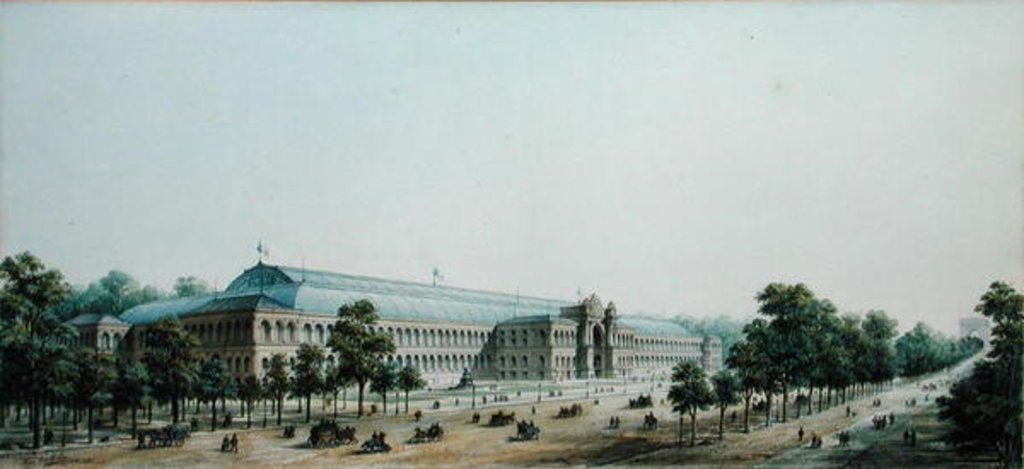 Detail of Perspective View of the Palais de l'Industrie, 1854 by Max Berthelin