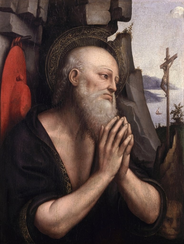 Detail of The Penitent St. Jerome by Giovanni Pietro Rizzoli Giampietrino