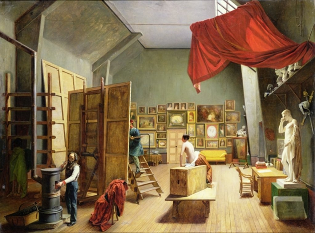 Detail of Interior of the Studio of Abel de Pujol 1836 by Adrienne-Marie Grandpierre-Deverzy