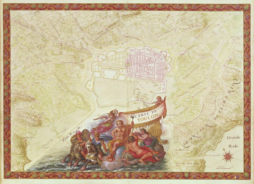 Detail of Plan and Map of Toulon by Sebastien Le Prestre de Vauban