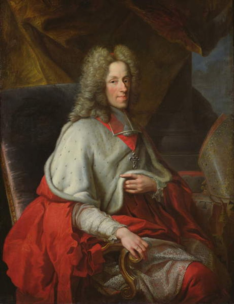 Detail of Portrait of Cardinal Joseph Clement de Baviere, Elector of Cologne by Joseph Vivien