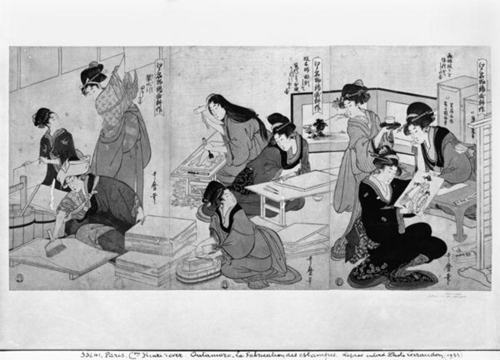 Detail of Making prints by Kitagawa Utamaro