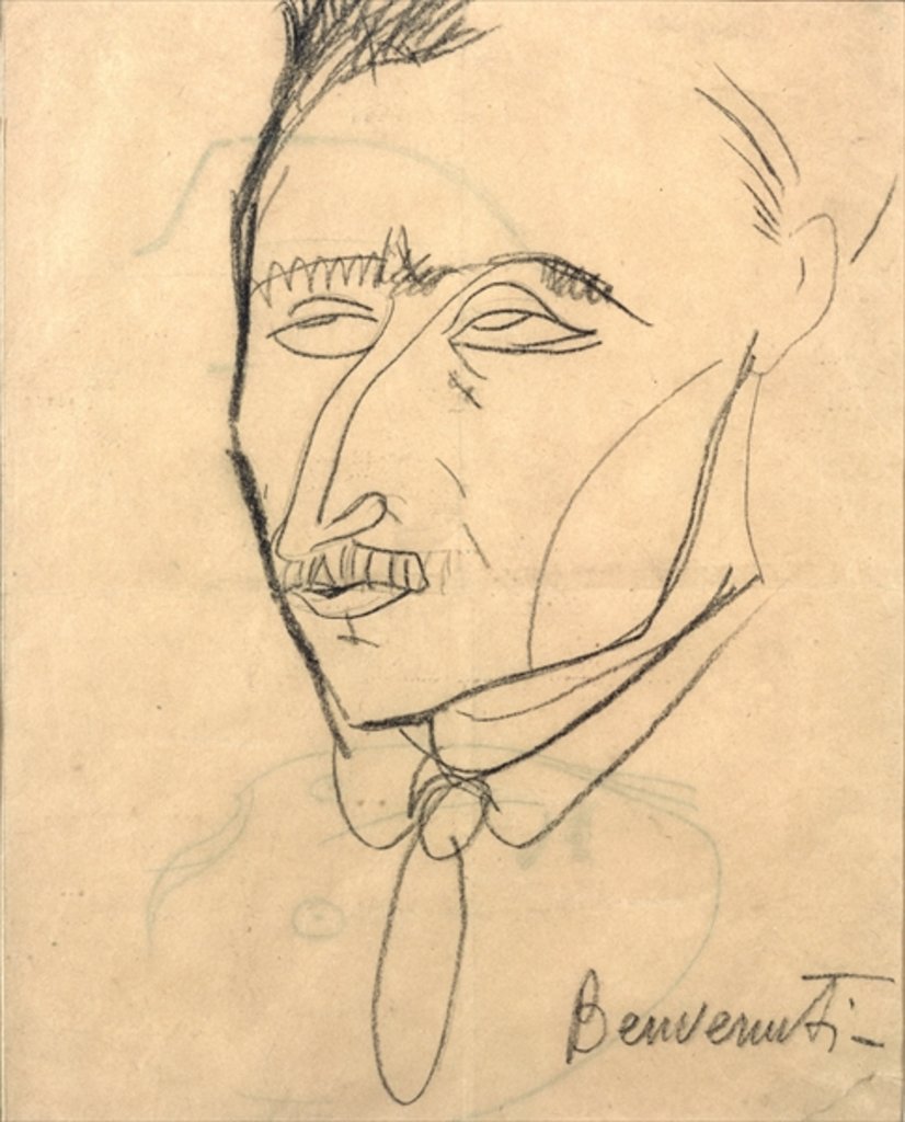 Detail of Aristide Sommati, c.1908 by Amedeo Modigliani