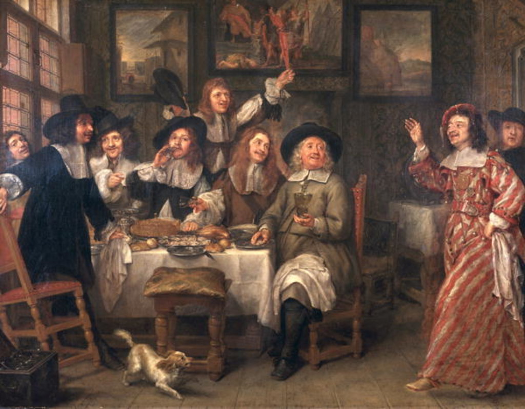 Detail of The Artists' Meal by Gonzales Coques