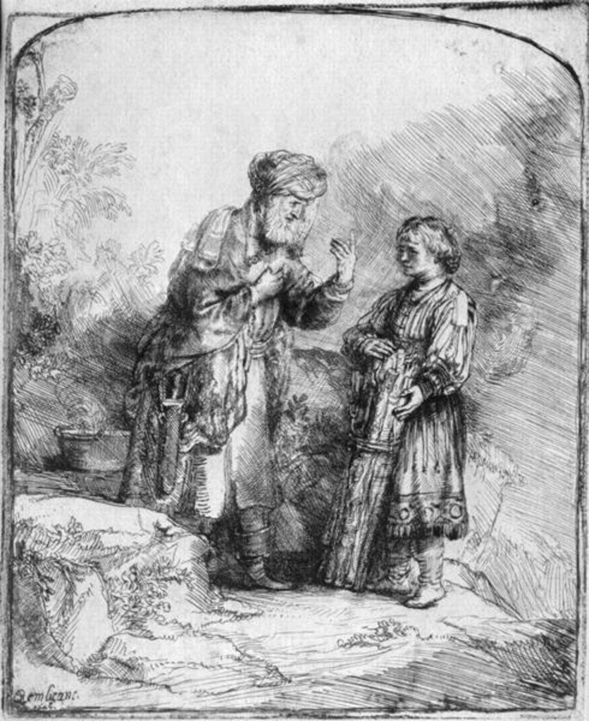 Detail of Abraham and Isaac by Rembrandt Harmensz. van Rijn
