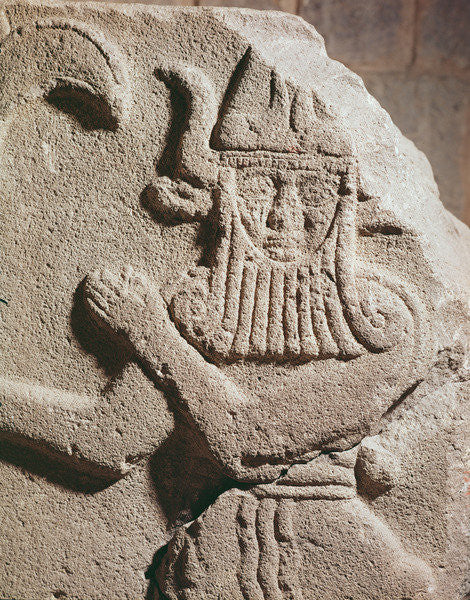 Detail of Relief depicting a Hittite idol by Assyrian School