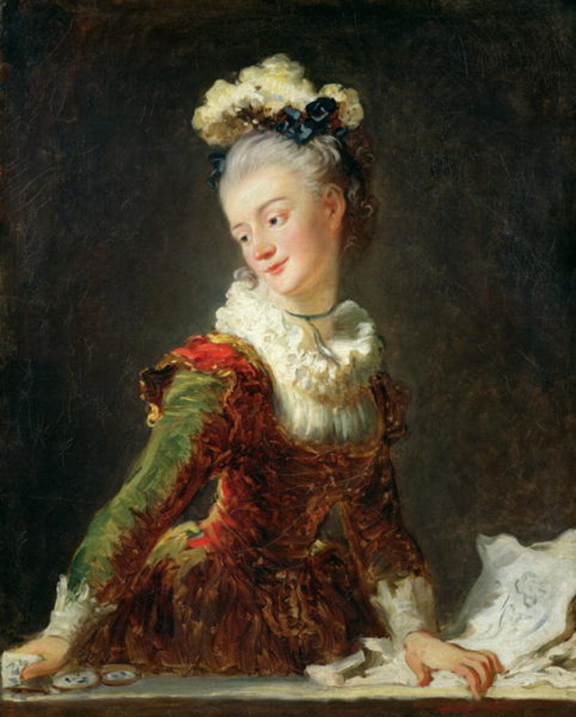 Detail of Marie-Madeleine Guimard by Jean-Honore Fragonard