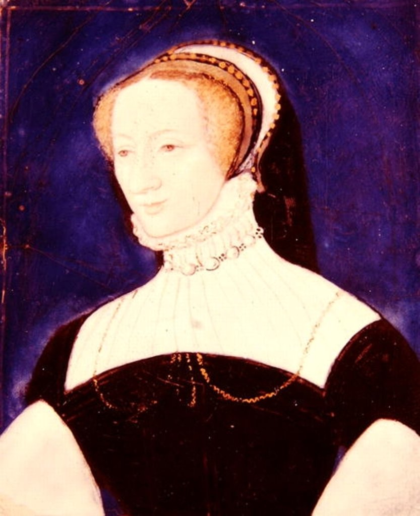 Detail of Portrait presumed to be Marguerite de Valois by Leonard Limousin