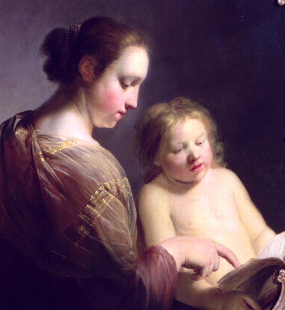 Detail of The Virgin Teaching the Infant Christ to Read, c.1630 by Pieter Fransz. de Grebber