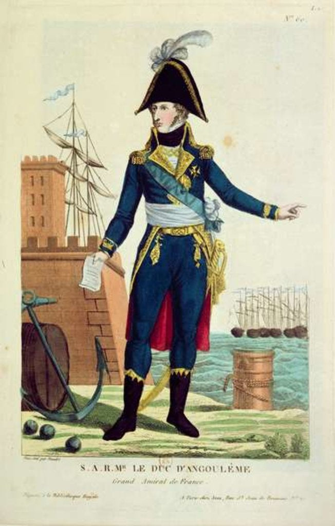 Detail of Louis-Antoine de Bourbon Duke of Angouleme by Thomas Naudet