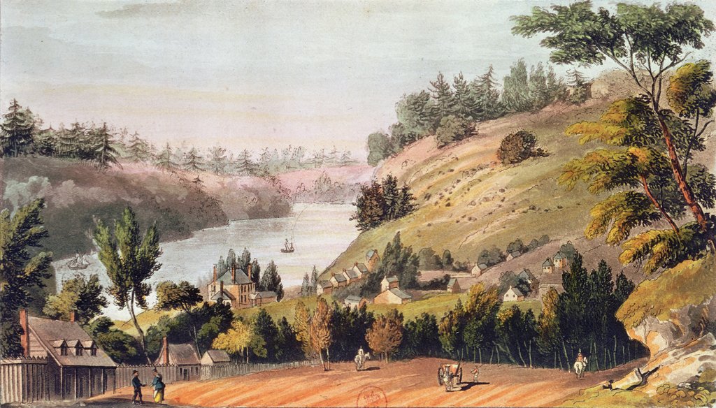 Detail of Queenston, On the Landing Between Lake Ontario and Lake Erie by English School