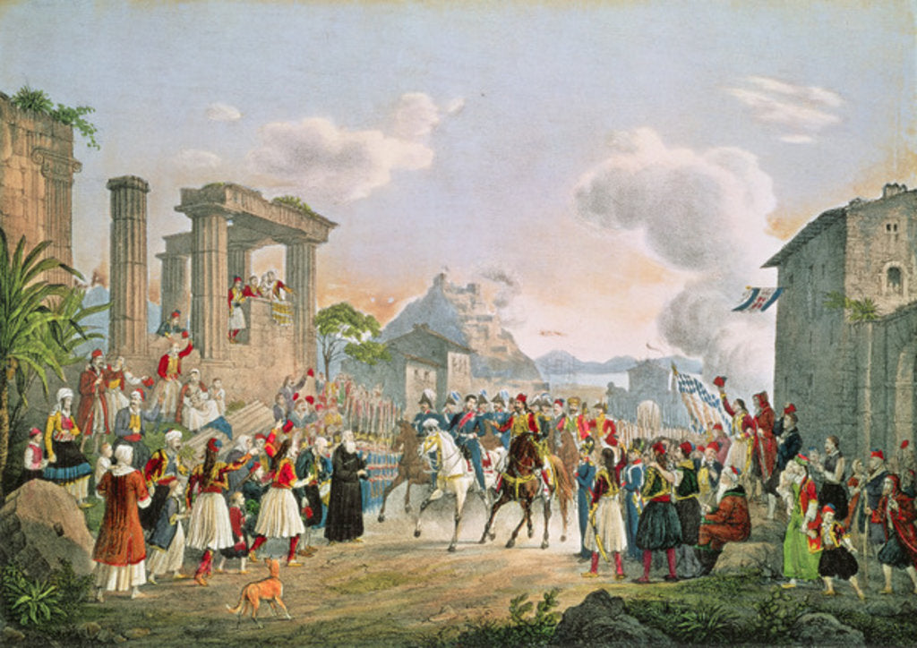 Detail of Entrance of Otto of Bavaria into Nauplia, 6th February 1833 by German School