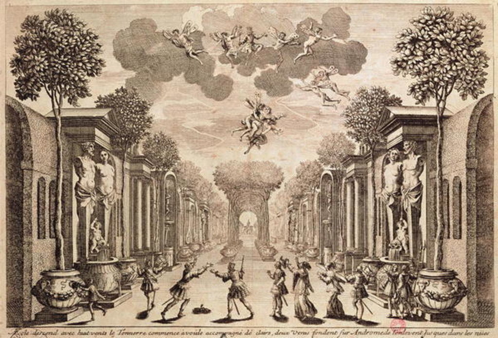 Detail of Set design for 'Andromede' by Pierre Corneille by Francois Chauveau