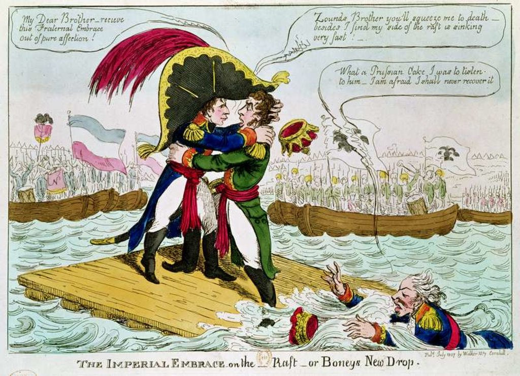 Detail of The Imperial Embrace or Boneys New Drop, published by Walker, London, July 1807 by English School