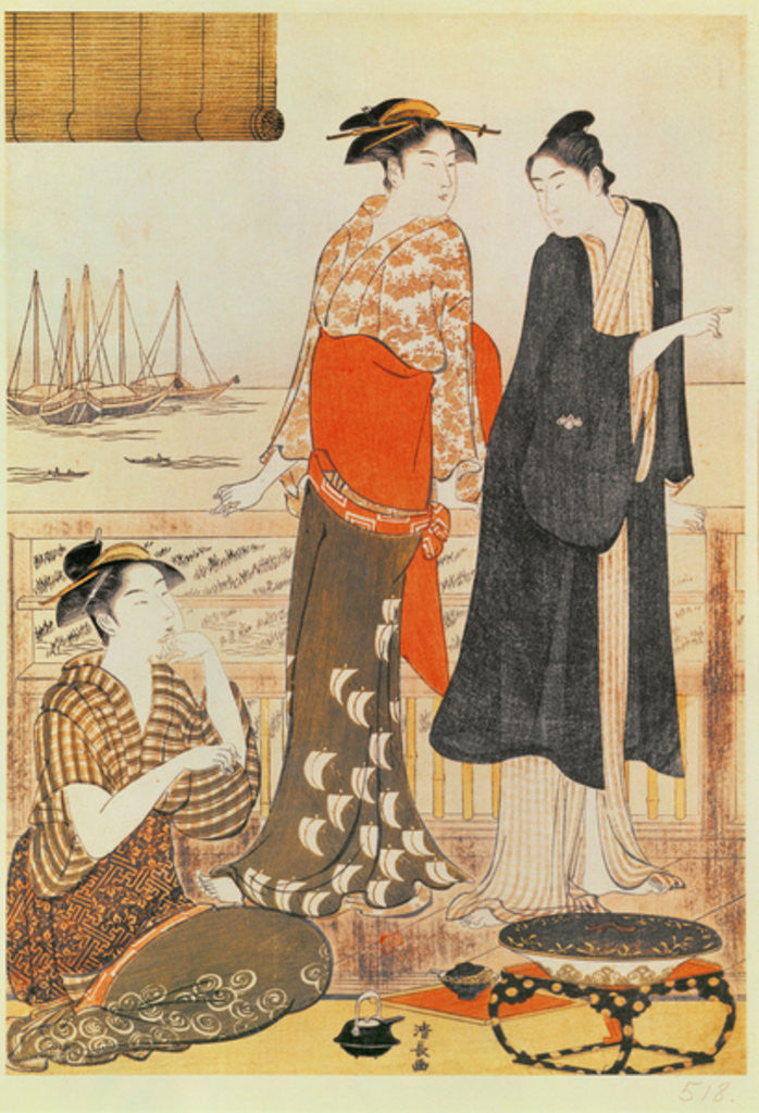 Detail of A Teahouse by the Water by Torii Kiyonaga
