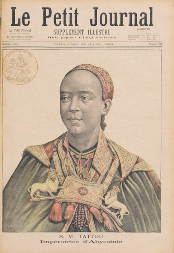 Detail of Portrait of the Taytu Betul Empress of Ethiopia by Henri Meyer