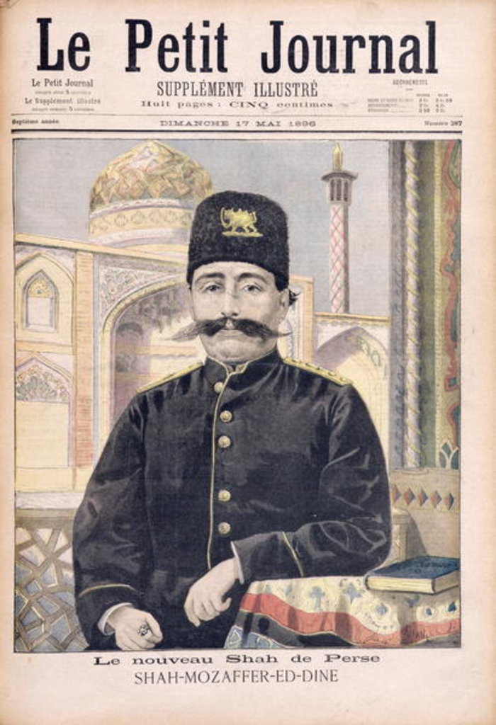 Detail of Portrait of Shah Mozzafer-ed-Din illustration from 'Le Petit Journal', 17th May 1896 by Oswaldo Tofani
