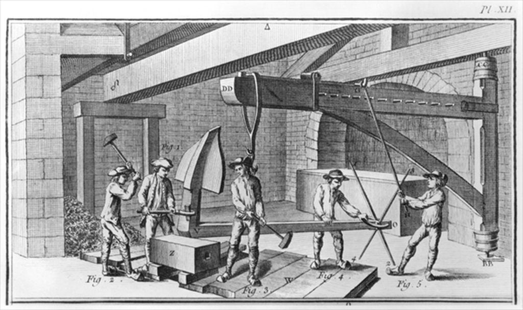 Detail of Forging an anchor by French School