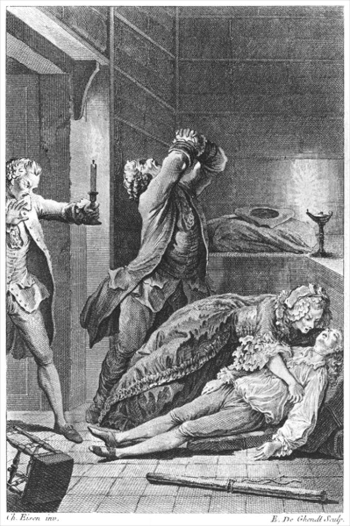 Detail of Jean Calas discovering his dead son by Emmanuel Jean Nepomucene de Ghendt by Charles Joseph Dominique (after) Eisen
