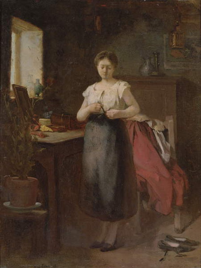 Detail of Woman in an Interior by Eugene Carriere