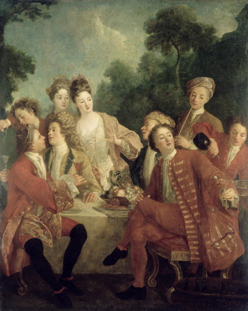 Detail of The Ham Lunch by Nicolas Lancret