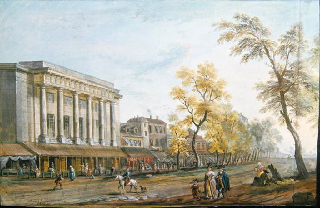 Detail of The Theatre des Italians by Jean-Baptiste Lallemand