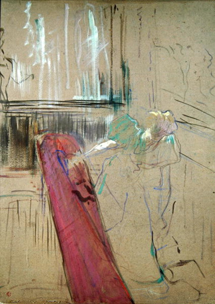 Detail of At the Top of the Staircase of the Rue des Moulins by Henri de Toulouse-Lautrec