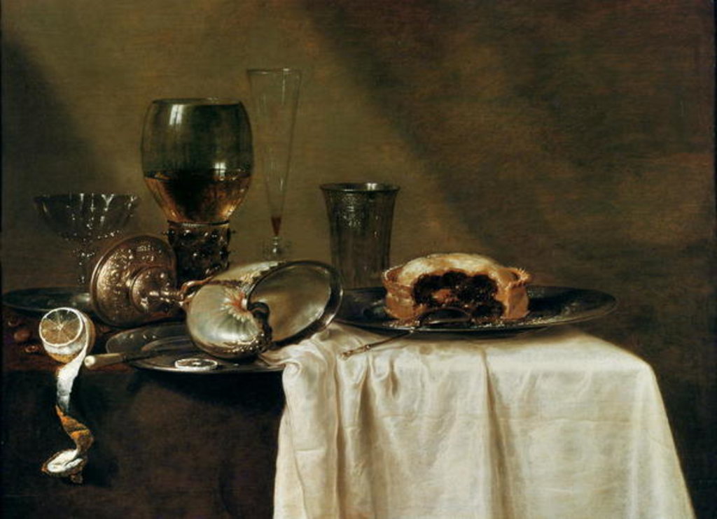 Detail of The Blackcurrant Tart by Willem Claesz. Heda