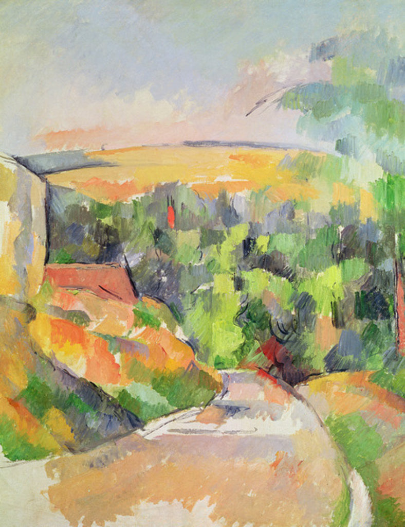 Detail of The Bend in the road by Paul Cezanne