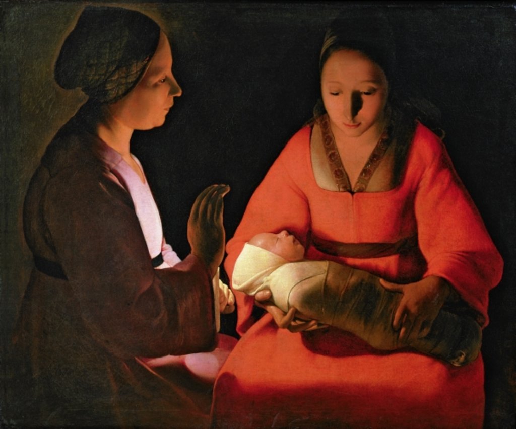 Detail of The Newborn Child, late 1640s by Georges de la Tour
