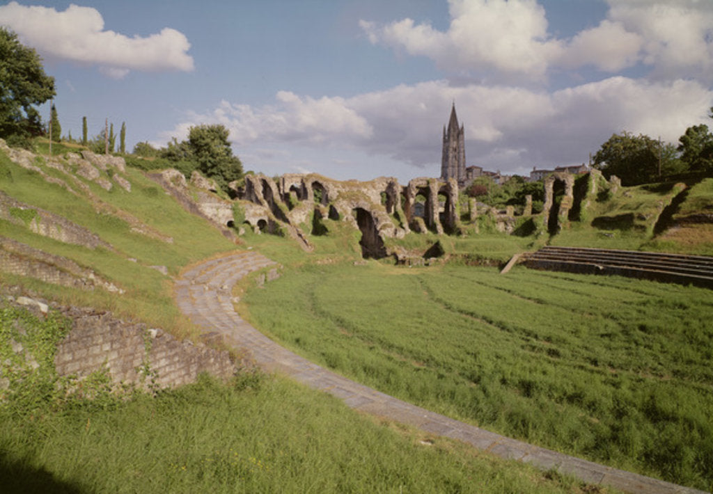 Detail of View of the amphitheatre, built under Emperor Claudius by Roman