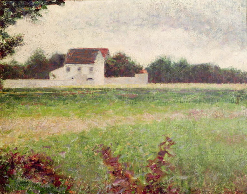 Detail of Landscape in the Ile-de-France, 1881-82 by Georges Pierre Seurat