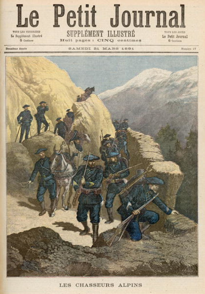 Detail of Mountain Infantrymen by Fortune Louis & Meyer Henri Meaulle