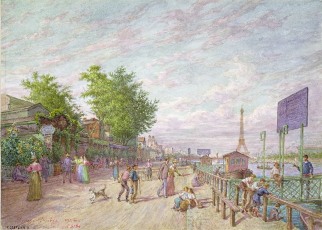 Detail of Quai du Point du Jour, Boulogne Billancourt, 1897 by Arnaud Durbec