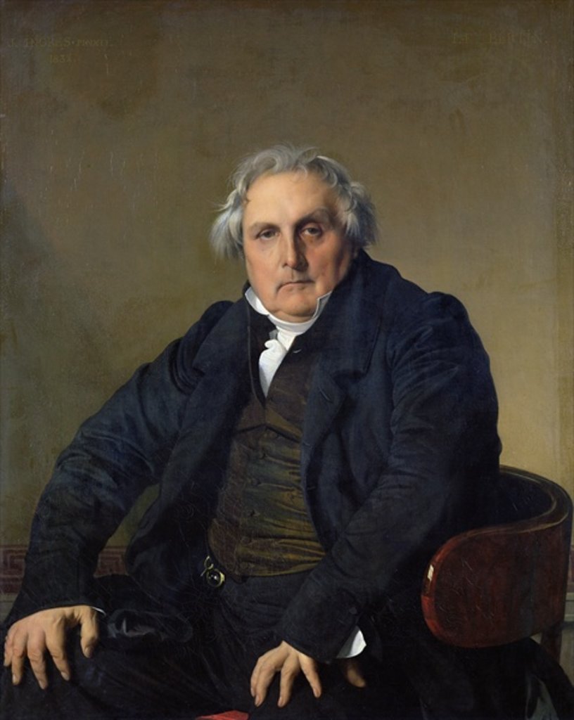 Detail of Louis-Francois Bertin 1832 by Jean Auguste Dominique Ingres