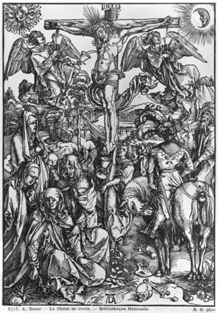 Detail of Christ on the cross by Albrecht Dürer or Duerer