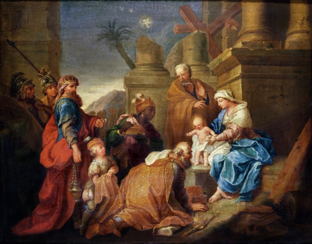 Detail of Adoration of the Magi by Jacques Stella