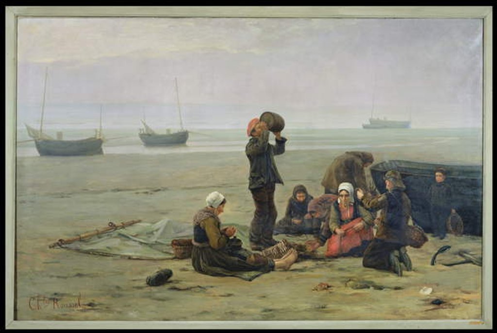 Detail of Waiting for the Fish, Berck-sur-Mer by Charles Emmanuel Joseph Roussel